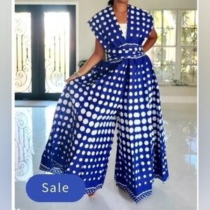 Blue Polka Dot Jumpsuit